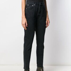 Agolde Jamie straight organic cotton jeans in black